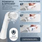 LifeBasis Rechargeable Power Scrubber, Cordless Electric Cleaning Brush - Image 5