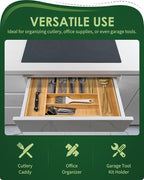 Premium Bamboo Expandable Drawer Organizer, 7-9 Slots Adjustable Kitchen Drawer - Image 6
