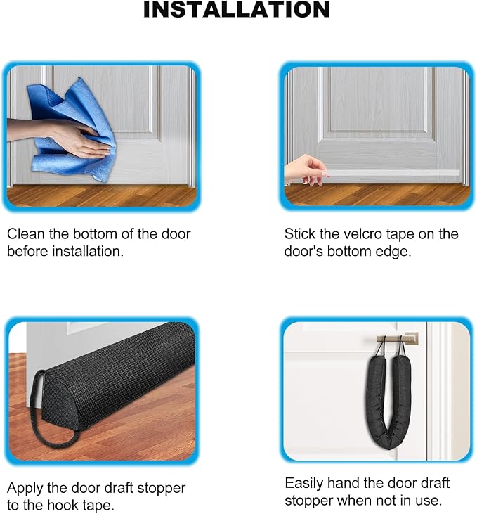 QUOLIX Triangle Under-Door Draft Stopper, Weighted Weather Stripping - Image 3