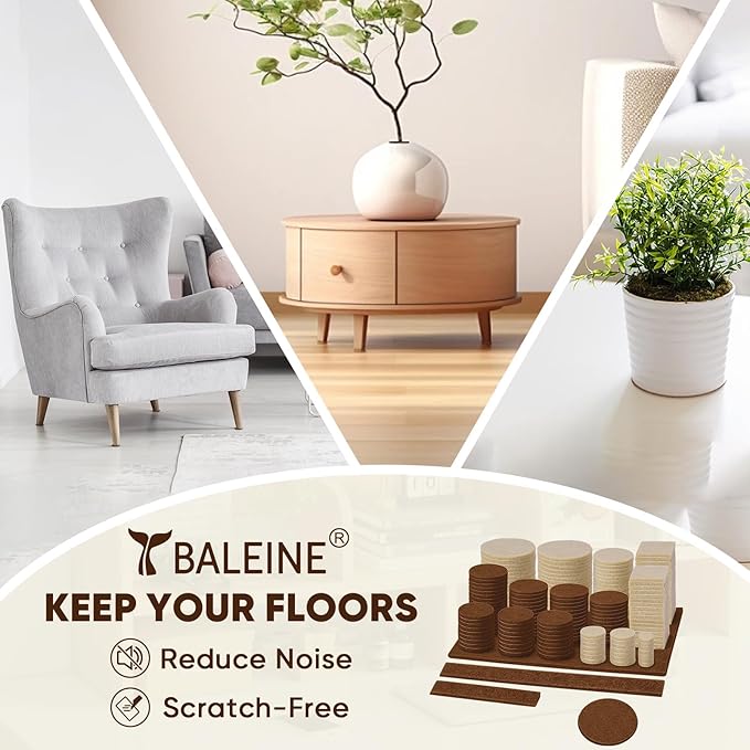 BALEINE 141PCS Felt Furniture Pads, Scratch-Reducing Floor Protectors - Image 6