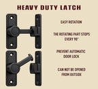 Barn Door Privacy Latch, 90°/180° Swing Slide Lock, Zinc-Alloy, Adhesive or - Image 5