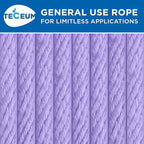 TECEUM Cotton Rope 3/16” – 100 FT – Strong All-Purpose Braided Rope – Natural - Image 7