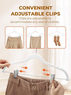 HOUSE DAY Velvet Skirt Hangers 24 Pack, Space Saving Slim Pant Hangers - Image 7
