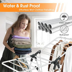Clothes Drying Rack, Metal Foldable Laundry Drying Rack, - Image 4