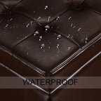 Adeco Bonded Leather Square Tufted Footstool - Image 6