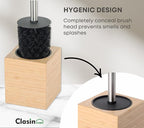 Toilet Bowl Brush Holder with Bamboo and Stainless Steel - Image 5