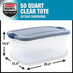 Rubbermaid Roughneck Clear 50 Qt/12 Gal Storage Containers, Visible Base - Image 2