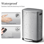 13 Gallon Trash Can with Lid, 50L Fingerprint Proof Stainless Steel Kitchen - Image 3