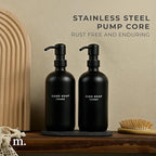 MaisoNovo Soap Dispenser 3-Piece Set | 16.9oz Black Bottles - Image 3