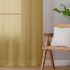 Chyhomenyc Gold Sheer Curtains 84 inches Long 2 Panels Set - Image 8