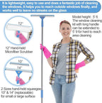 Window Squeegee Washing Kit for High Window, Shower Glass Door, Mirror Cleaning - Image 2