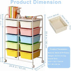 10 Drawers Rolling Storage Cart, Plastic Drawer Cart - Image 3