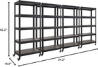 HOMEDANT House 5-Tier Metal Rolling Cart Shelf Rack Casters Heavy Duty - Image 2