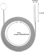 Extra-Thick Drain Brush with Stronger Spring 61-Inch Stainless Steel and Nylon - Image 6