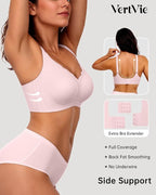 Vertvie Womens Seamless Bras No Underwire Supportive Wireless Push Up Full - Image 3