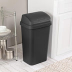 Sterilite 12-Pack Swing Top Wastebasket, Sleek Square Profile Trash Can - Image 5