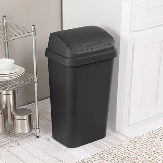 Sterilite 16-Pack Swing Top Wastebasket, Sleek Square Profile Trash Can - Image 5