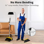 Broom with Dustpan Combo Set, Brooms and Dustpans Sets with 51'' Long Handle - Image 4