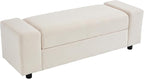 Storage Ottoman Bench, 55 Inch End of Bed Linen Bench - Image 7