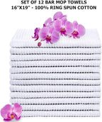 Bar Mop Towels 16”x19”, 100% Cotton Ribbed Cleaning Cloths Rags, Super - Image 2