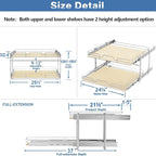 ROOMTEC 2 Tier Individual Pull Out Cabinet Organizer 25½"W x 21½"D, Slide Out - Image 3