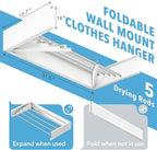 Drying Rack Clothing, Clothes Drying Rack Wall Mounted, Collapsible Hanging - Image 3