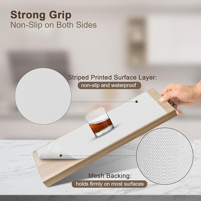 OcePor Non-Adhesive Drawer and Shelf Liner 17.5IN x 30FT，Non Slip Cabinet and - Image 2