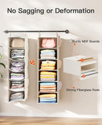 Pipishell Hanging Closet Organizer 6-Shelf, Hanging Shelves - Image 3