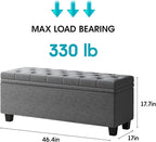 Maupvit Ottoman with Storage, Ottoman Bench with Lift Top, Upholstered Storage - Image 2