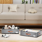Under bed Storage With Wheels, Large Capacity 7.5 inches Height Storage Bins - Image 2
