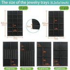Jewelry Organizer Drawer 8 Set Jewelry Boxes Velvet Jewelry Drawer Organizer - Image 4