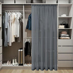 Tollpiz Short Sheer Door Curtains Closet Linen Textured Curtains Sheer Doorway - Image 3