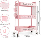 TOOLF 3 Tier Rolling Cart Storage Organizer, Metal Rolling Utility Cart - Image 5