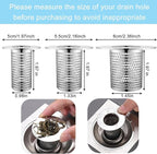 4 PCS Bathroom Sink Drain Strainers, Fit Hole Size from 1.25" to 2.17" - Image 2