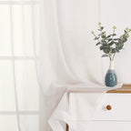 Chyhomenyc Ivory Sheer Curtains 54 Inch Length 2 Panels - Image 7
