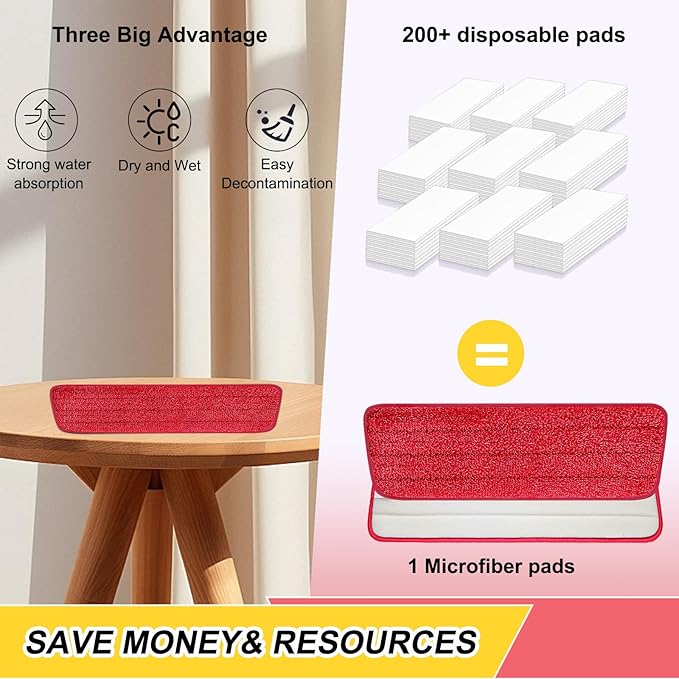 16.5 Inch Reusable Mop Pads Microfiber Spray Mop Replacement Heads - Image 7