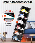 KDOR Clear Shoe Boxes Stackable, 3 Pack Shoe Storage Box - Image 5
