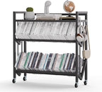 Book Carts 3 Tier 35.4x32x9.84 in Rolling Book Cart Large Capacity Bookshelf by foriy