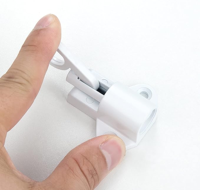 3 Packs Self-Closing Latches，White Spring Door Lock，Resilient Bolt Latch - Image 5
