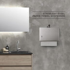 Wall Mounte Paper Towel Dispensers, 10.4" L x 3.3" D x 8.3" H, Stainless Steel - Image 5