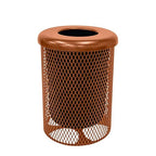 COATEDOUTDOORFURNITURE 32-Gallon Heavy-Duty Expanded Metal Round Trash by CoatedOutdoorFurniture