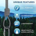 TECEUM Cotton Rope 3/16” – 100 FT – Strong All-Purpose Braided Rope – Natural - Image 4