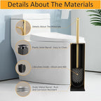 BGL Standing Toilet Brush and Holder Brushed Gold Aluminium Toilet Bowl Cleaner - Image 3