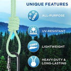 TECEUM Cotton Rope 3/16” – 50 FT – Strong All-Purpose Braided Rope – Natural - Image 4