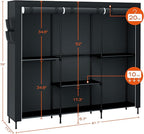 Portable Closet, 81.5 Inch Extra Large Capacity Wardrobe Closet - Image 5