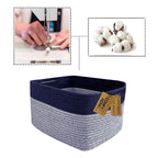 COMFY-HOMI 3PACK Rectangular Cotton Rope Basket - Image 7