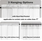 Chyhomenyc White Sheer Curtains 90 Inches Long 2 Panels, Light Filtering White - Image 4