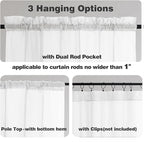 Chyhomenyc White Sheer Curtains 96 Inches Long 2 Panels, Light Filtering White - Image 3