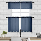 Chyhomenyc Sheer Curtains Tiers 42W x 24L Inches 2 Pieces, Light Filtering - Image 2