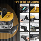 Steam Cleaner, 3-Level Adjustable Handle, 15s Heat-Up, 1.69 Quarts Tank - Image 2